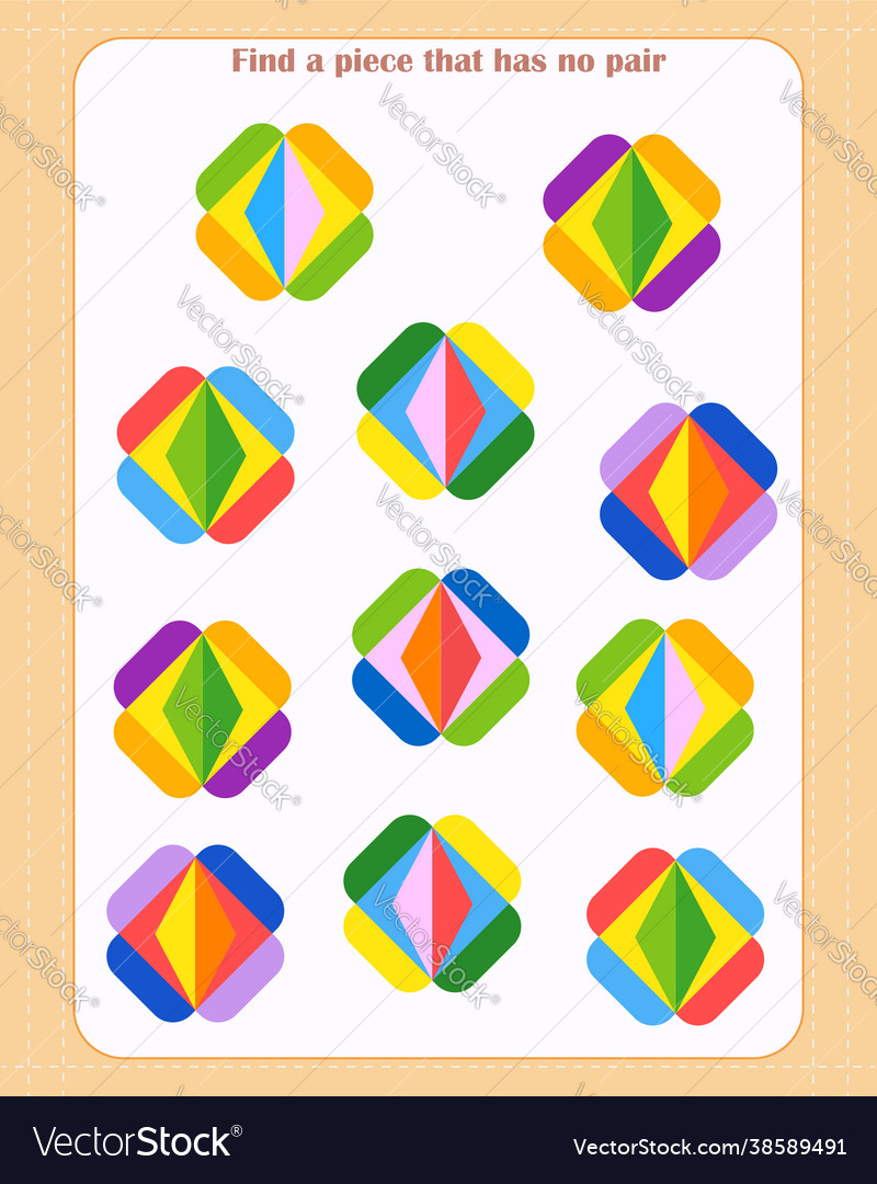 Logic game for children find which shape is unpa vector image Logic game for children find which shape is unpa