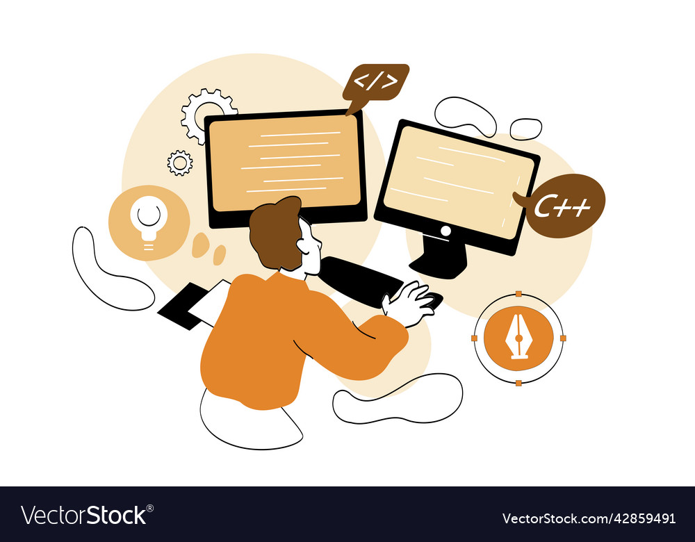 Programmer at computer