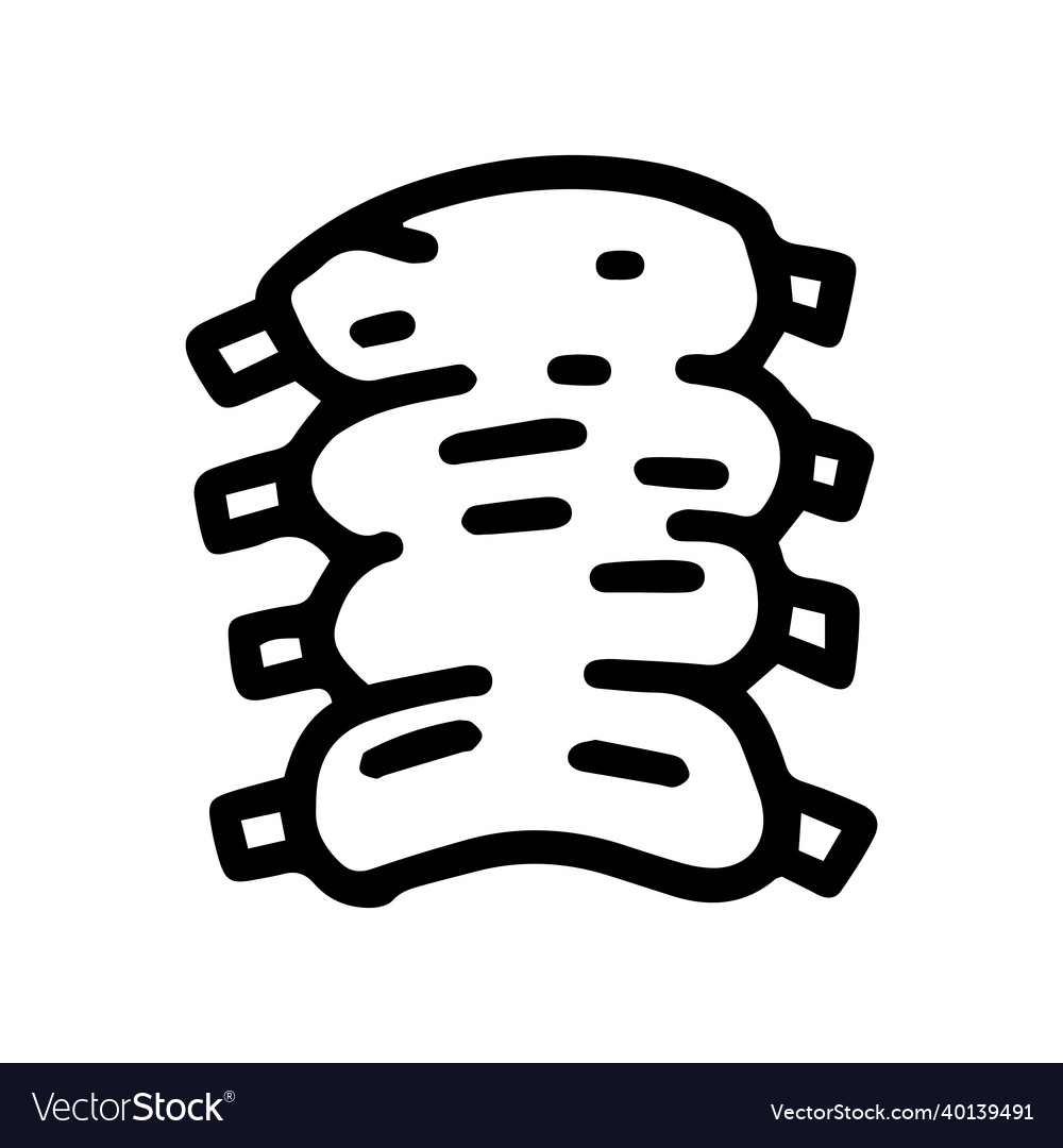 Raw ribs line doodle simple icon vector image Raw ribs line doodle simple icon