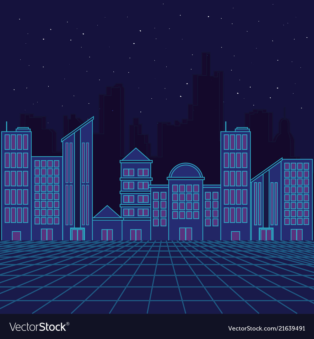 Retro sci fi background scenery Royalty Free Vector Image