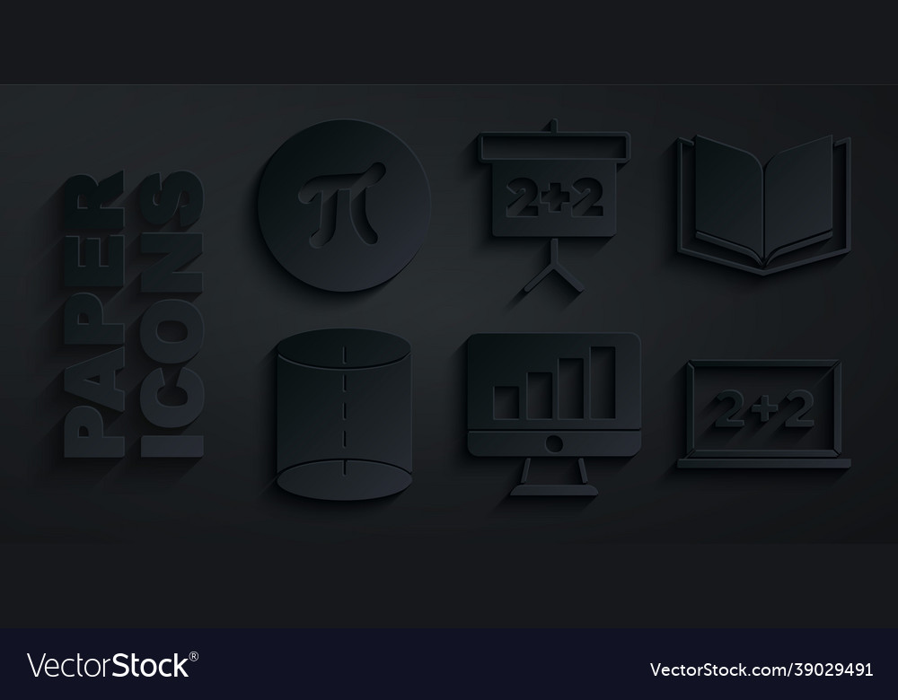 Computermonitor mit Diagramm öffnen Buch festlegen vector image Computermonitor mit Diagramm öffnen Buch festlegen
