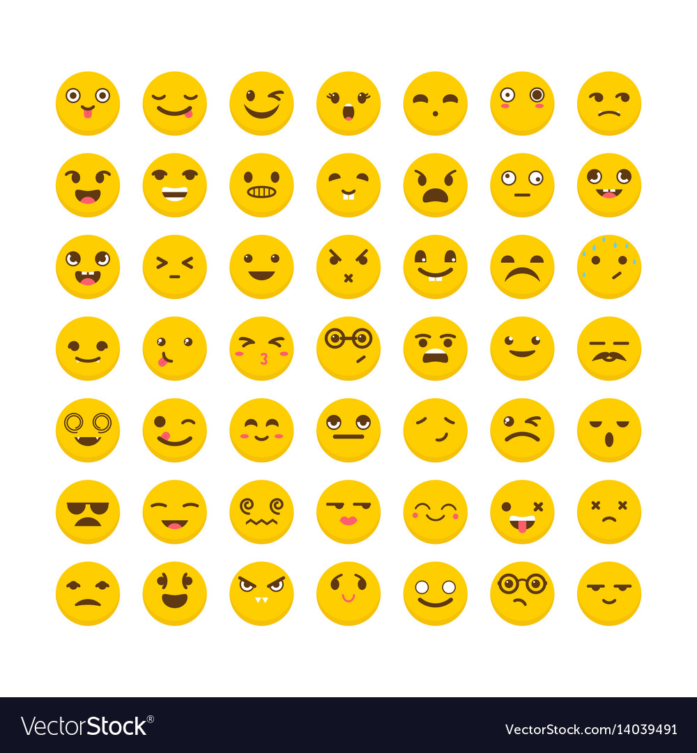 Set emoticons flat design big collection