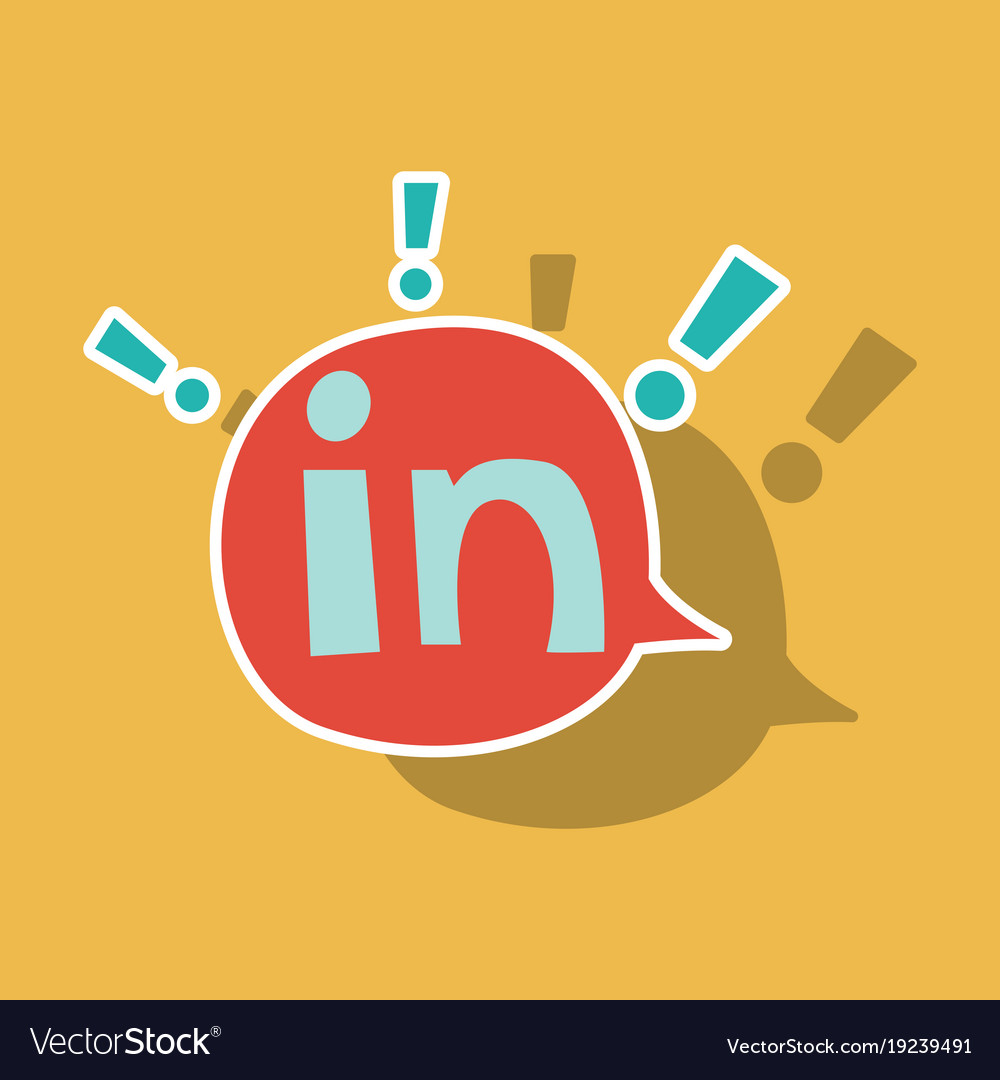 sticker linkedin color icon glossy app icon logo vector image