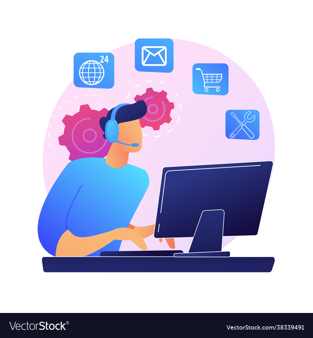 Tech support concept metaphor Vector Image Tech support concept metaphor