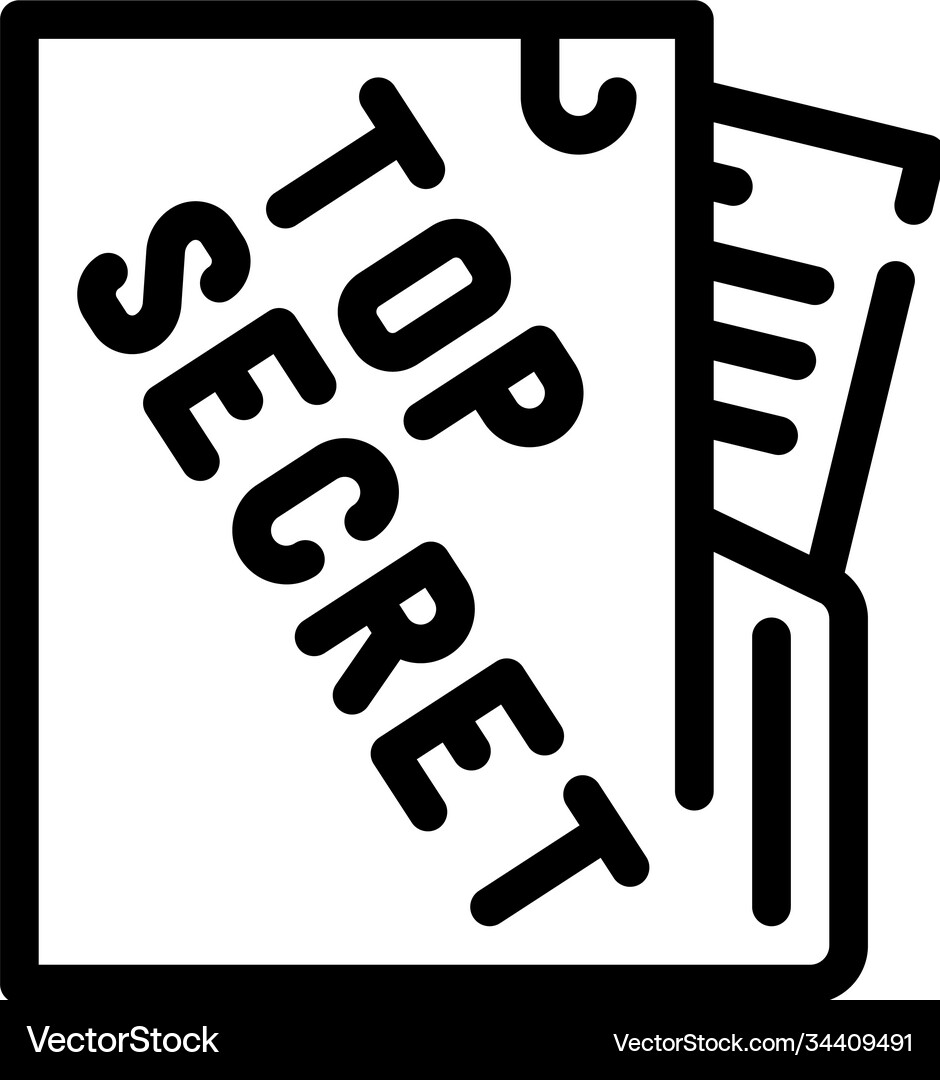 Top secret documents line icon Royalty Free Vector Image