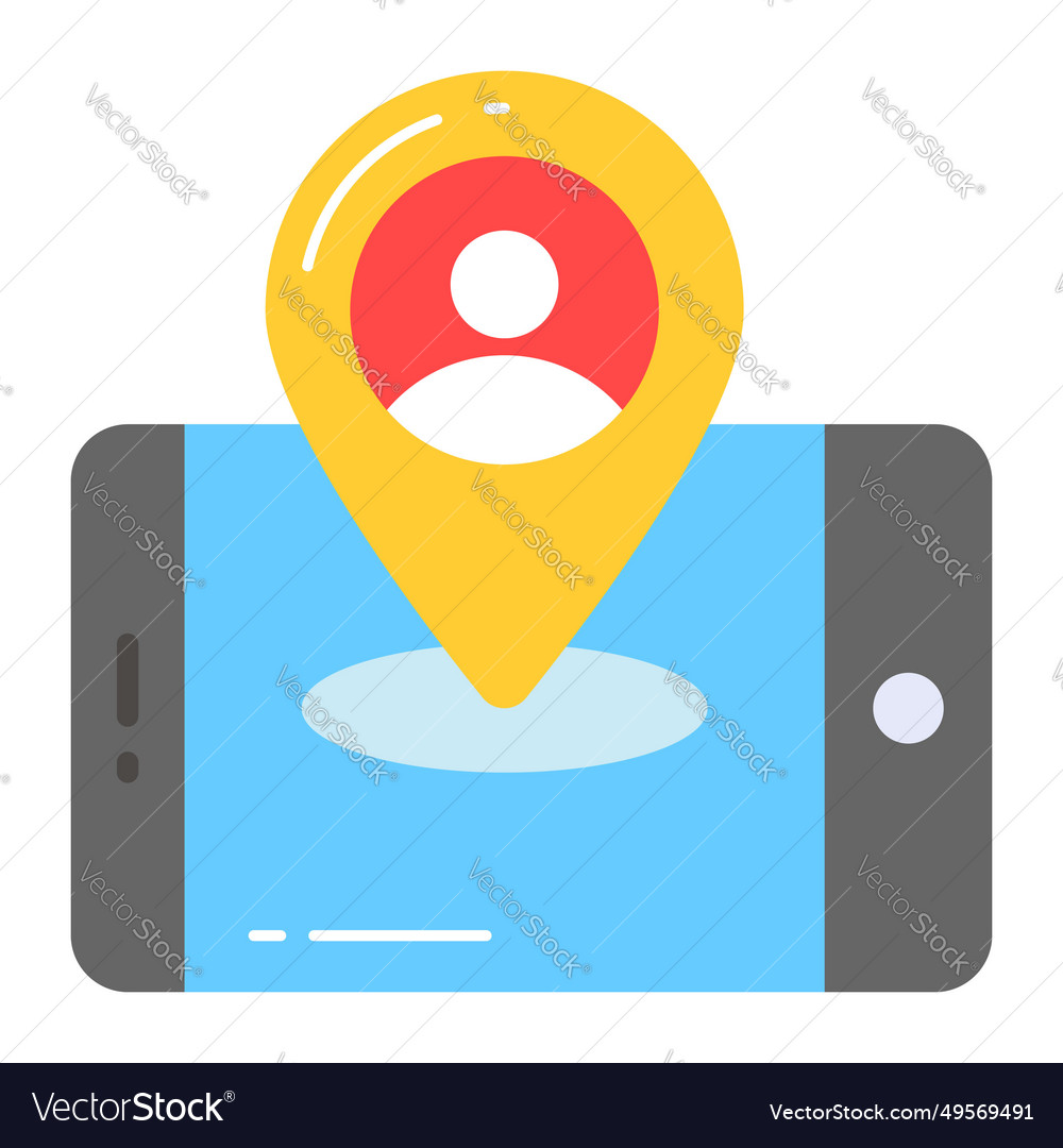 User inside location pin with mobile