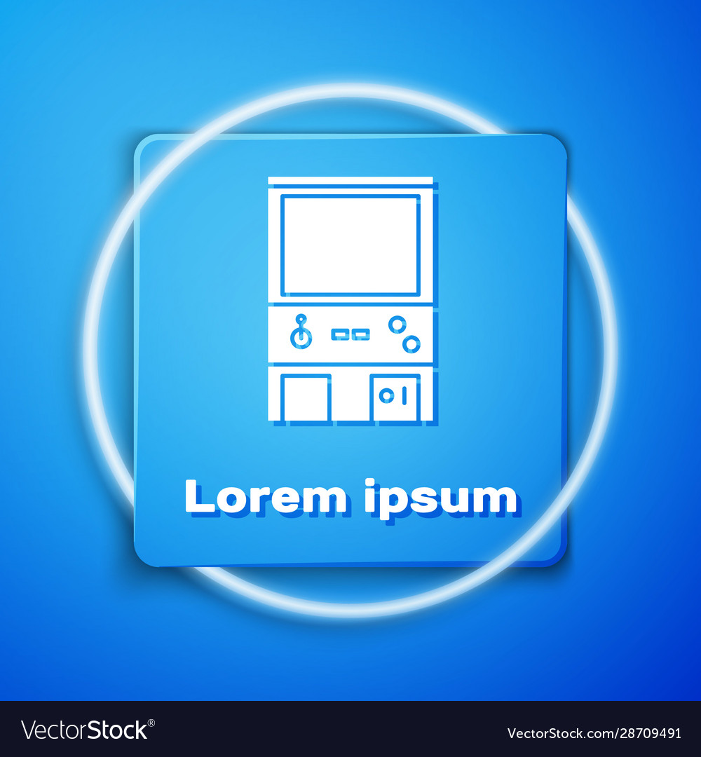 White retro arcade game machine icon isolated vector image White retro arcade game machine icon isolated