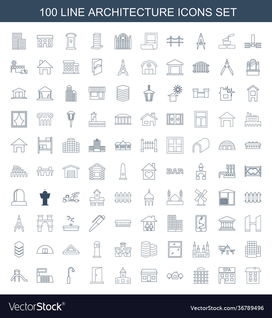 100 architecture icons