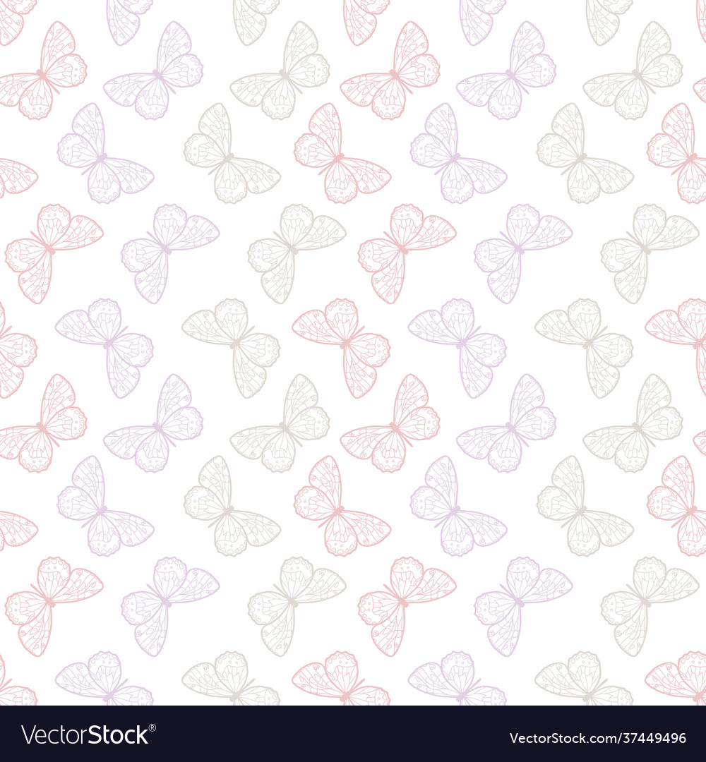 Butterfly cute seamless repeat pattern design