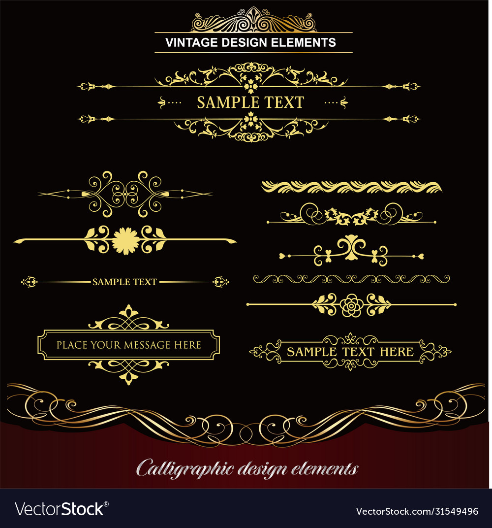 Classical decorative lines various patterns