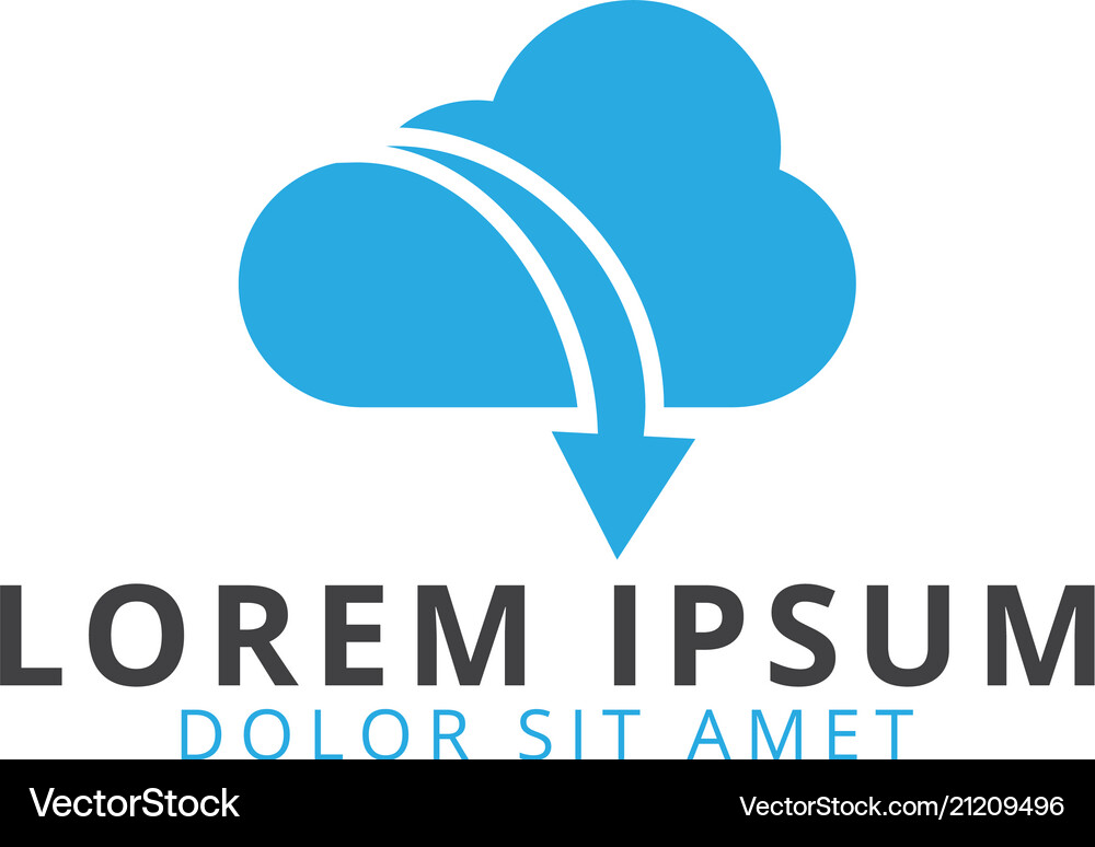 Cloud and arrow logo template Royalty Free Vector Image