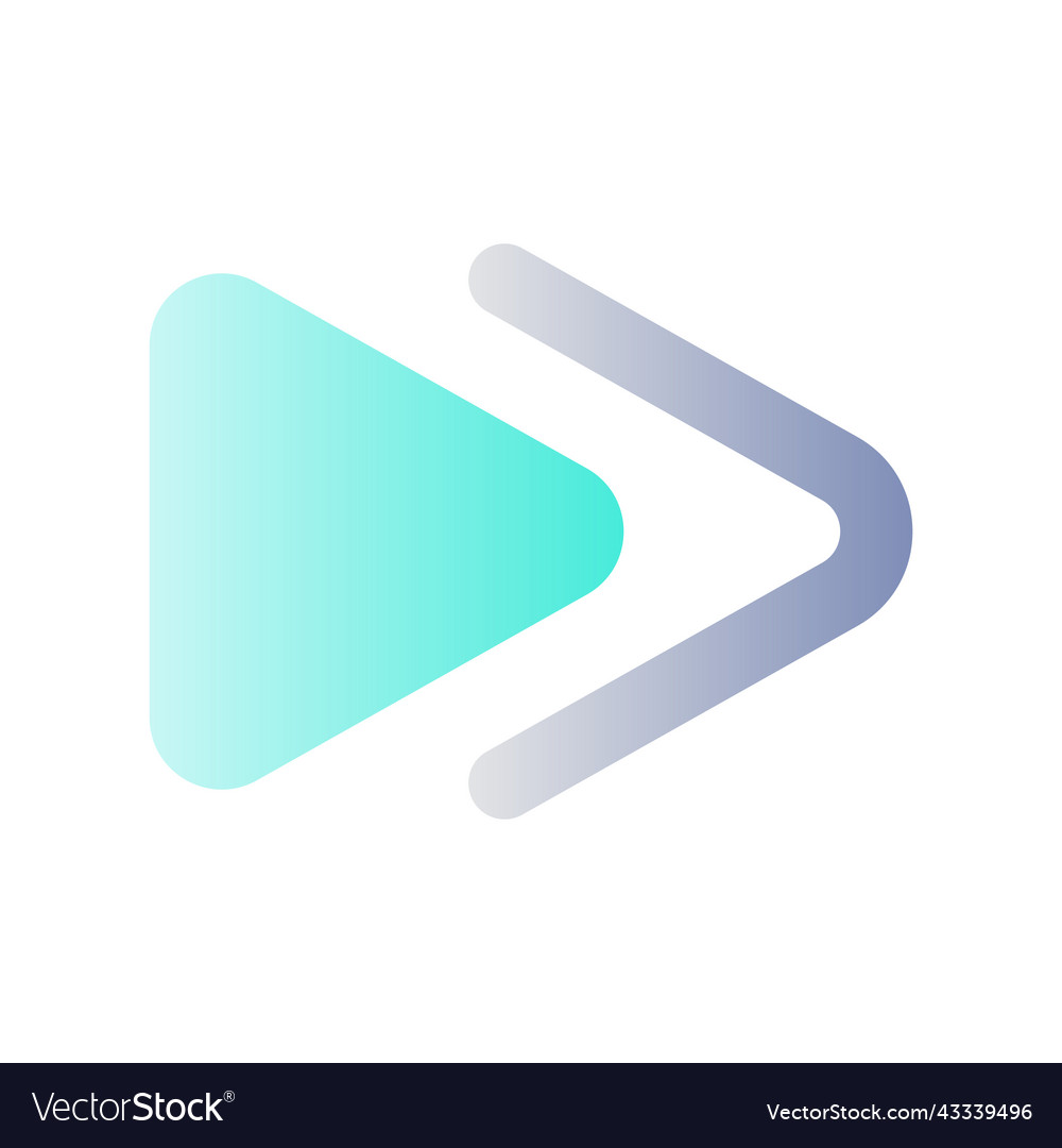 Fast forward button flat gradient color ui icon vector image Fast forward button flat gradient color ui icon