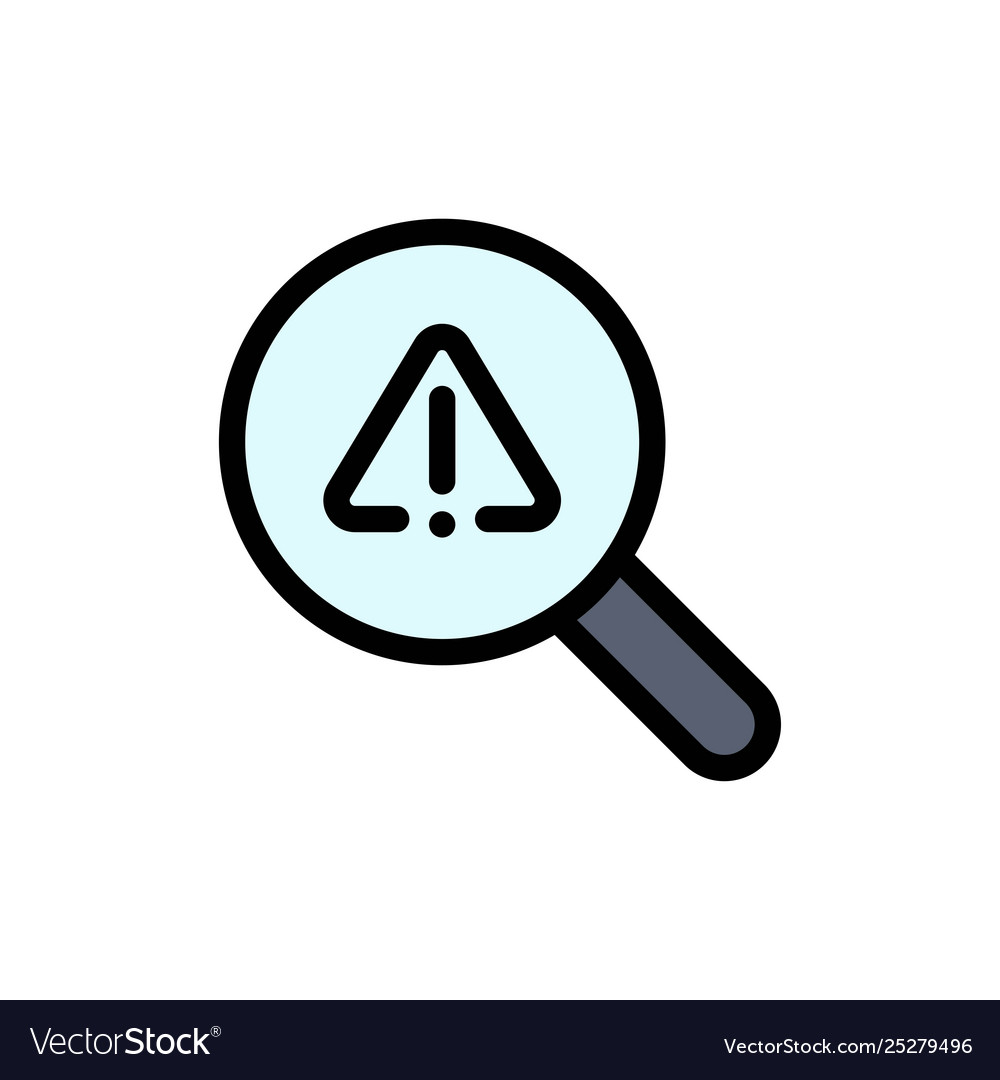 Find search view error flat color icon Vector Image Find search view error flat color icon