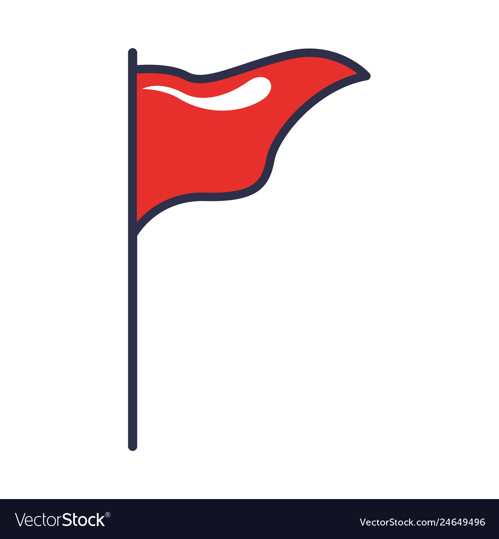 Flag marker in stick isolated icon