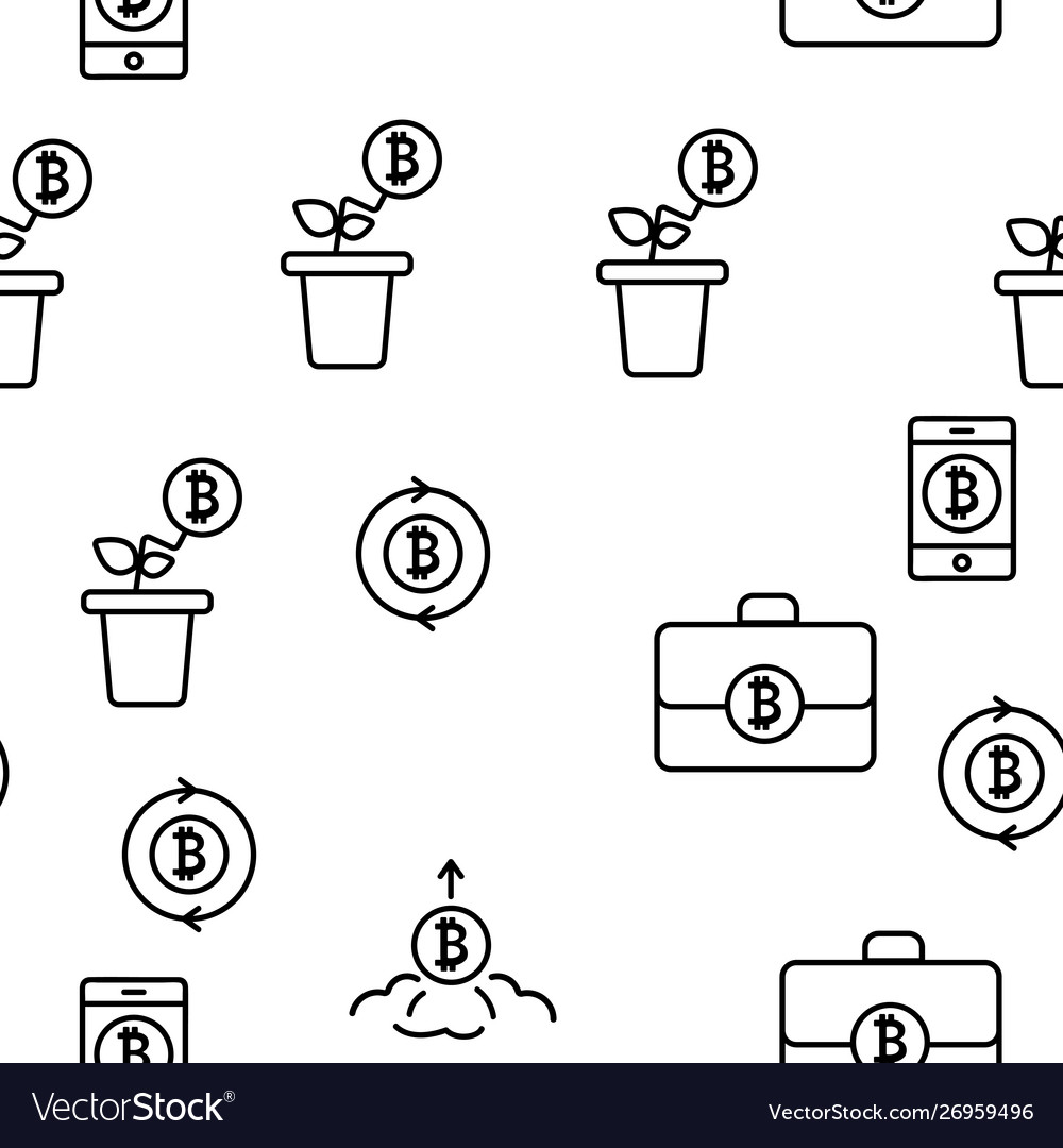 Ico bitcoin seamless pattern vector image Ico bitcoin seamless pattern