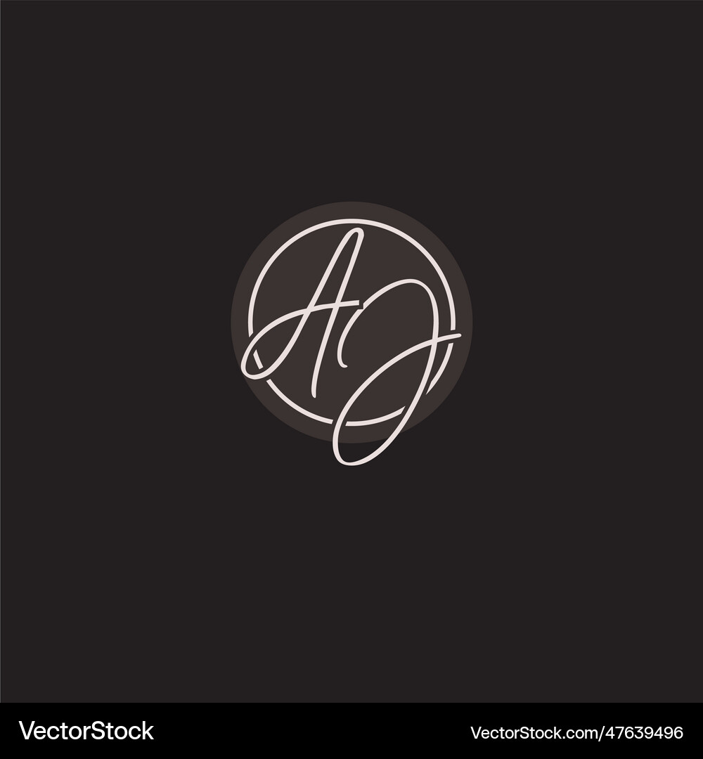 Initials aj logo monogram with simple circle line Vector Image