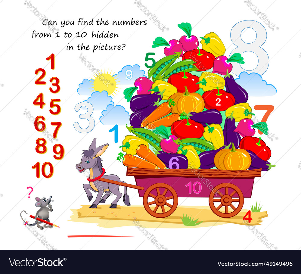 Logic Puzzle Game Math Education For Young Vector Image Logic Puzzle Game Math Education For Young Vector Image