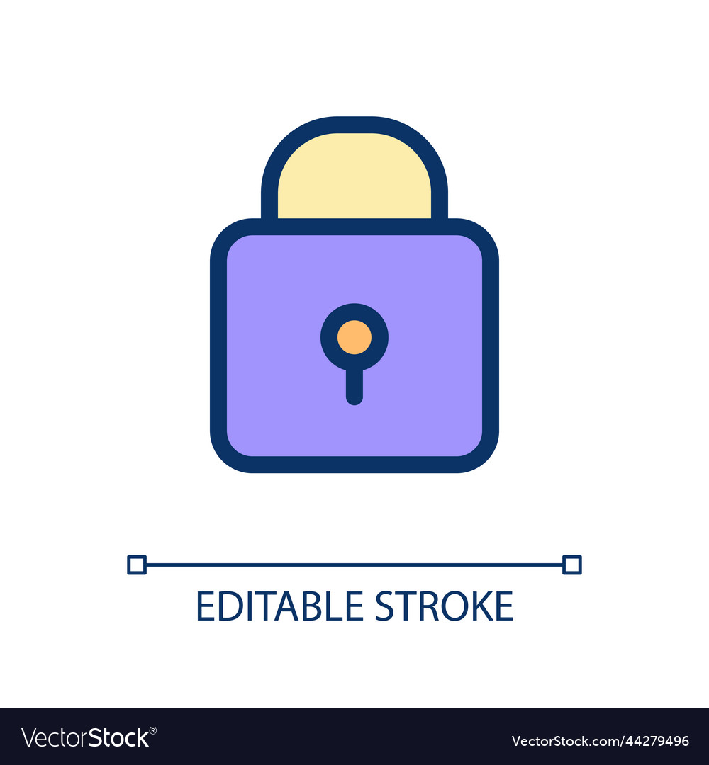 Padlock pixel perfect rgb color ui icon vector image Padlock pixel perfect rgb color ui icon
