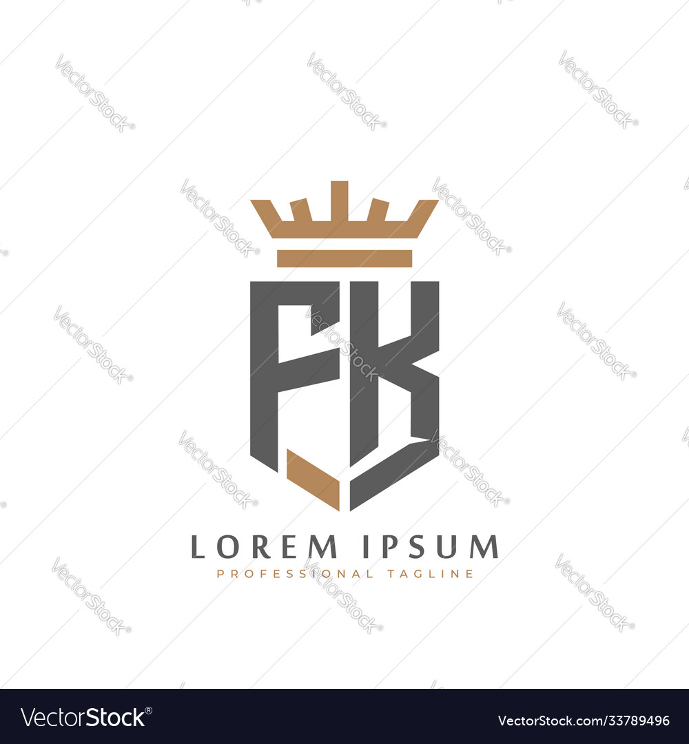 Premium fk monogram two letters fk flegant Vector Image