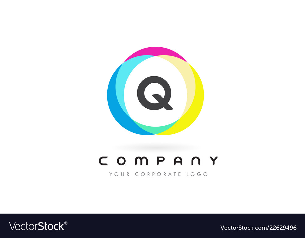 Q letter logo design with rainbow rounded colors Vector Image