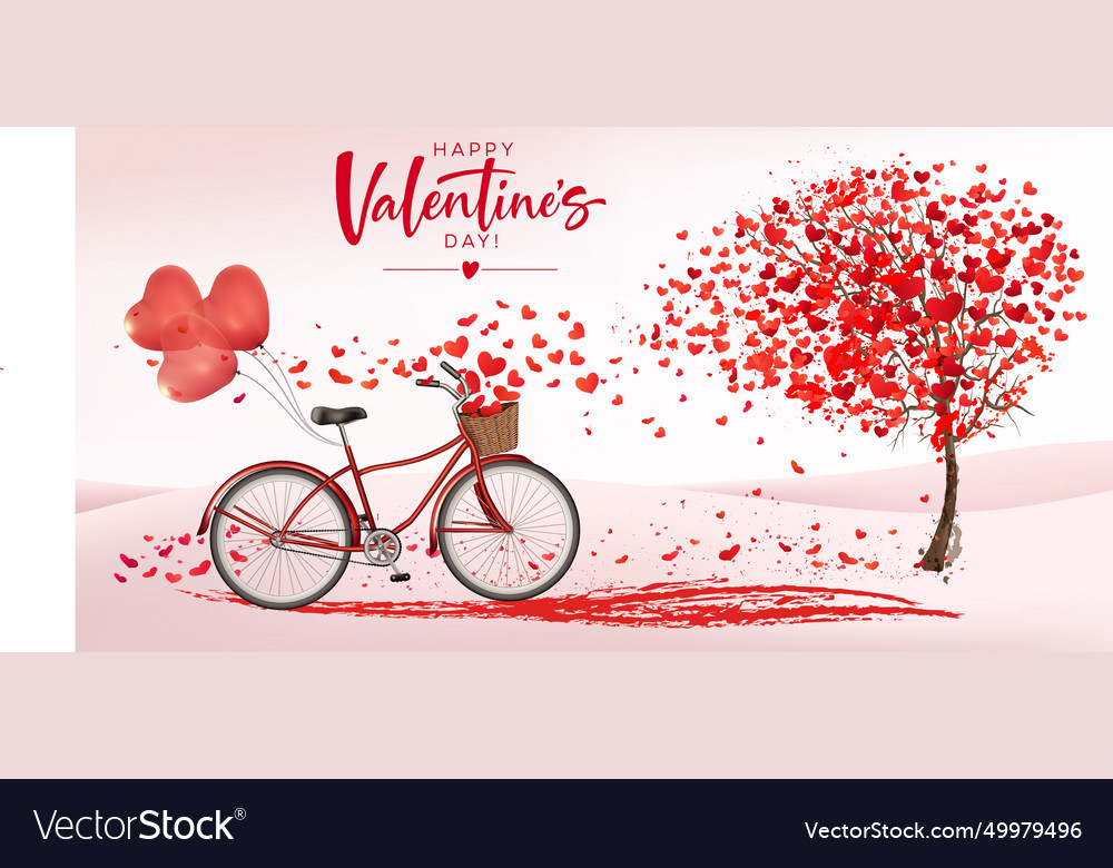 Romantic bike ride on valentines day