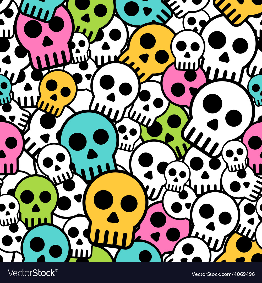 Seamless skull background Royalty Free Vector Image