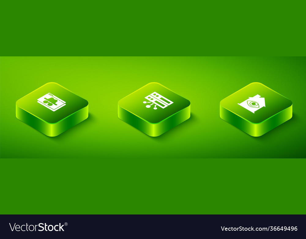 Set isometric server data web hosting house Vector Image Set isometric server data web hosting house