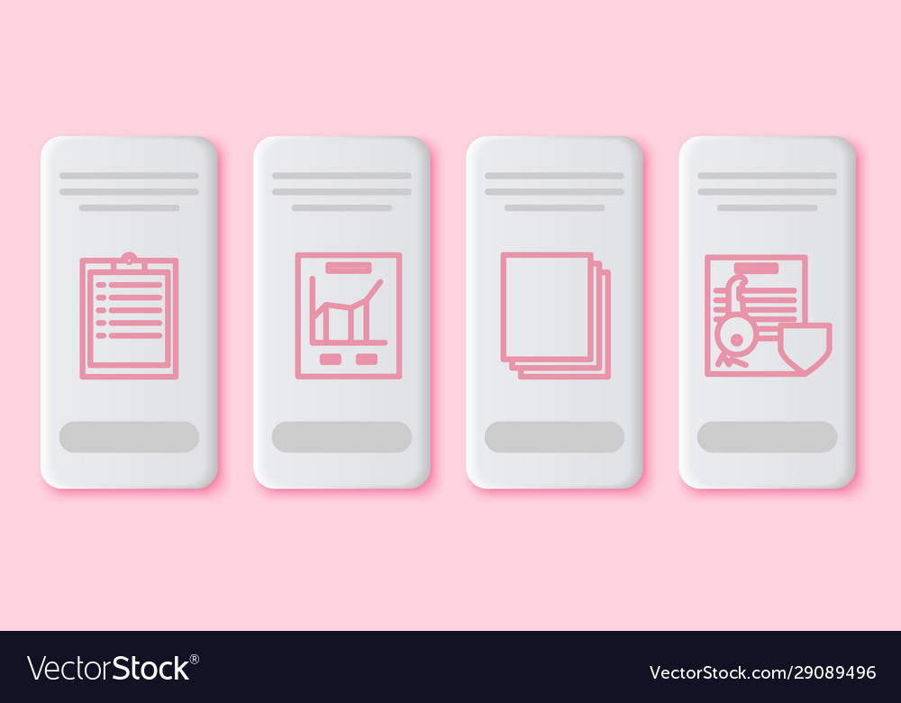 Set line clipboard with checklist document vector image Set line clipboard with checklist document