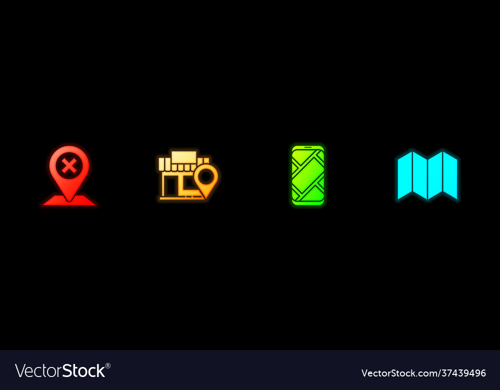 Set location with store city map navigation vector image Set location with store city map navigation