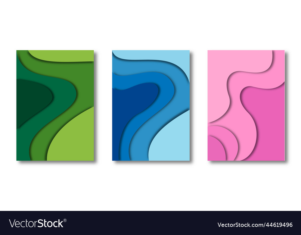 Vertical banners set with 3d abstract background