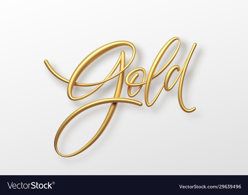 Gold chain necklace with love word pendant Vector Image