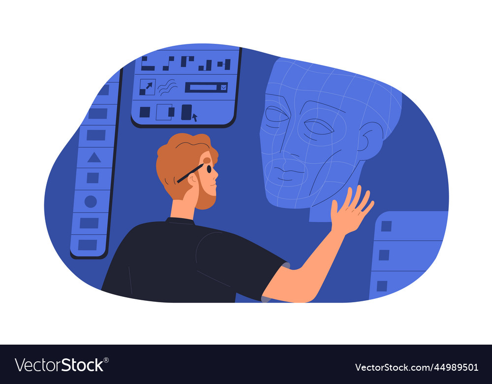 3d designer artist designing developing creating