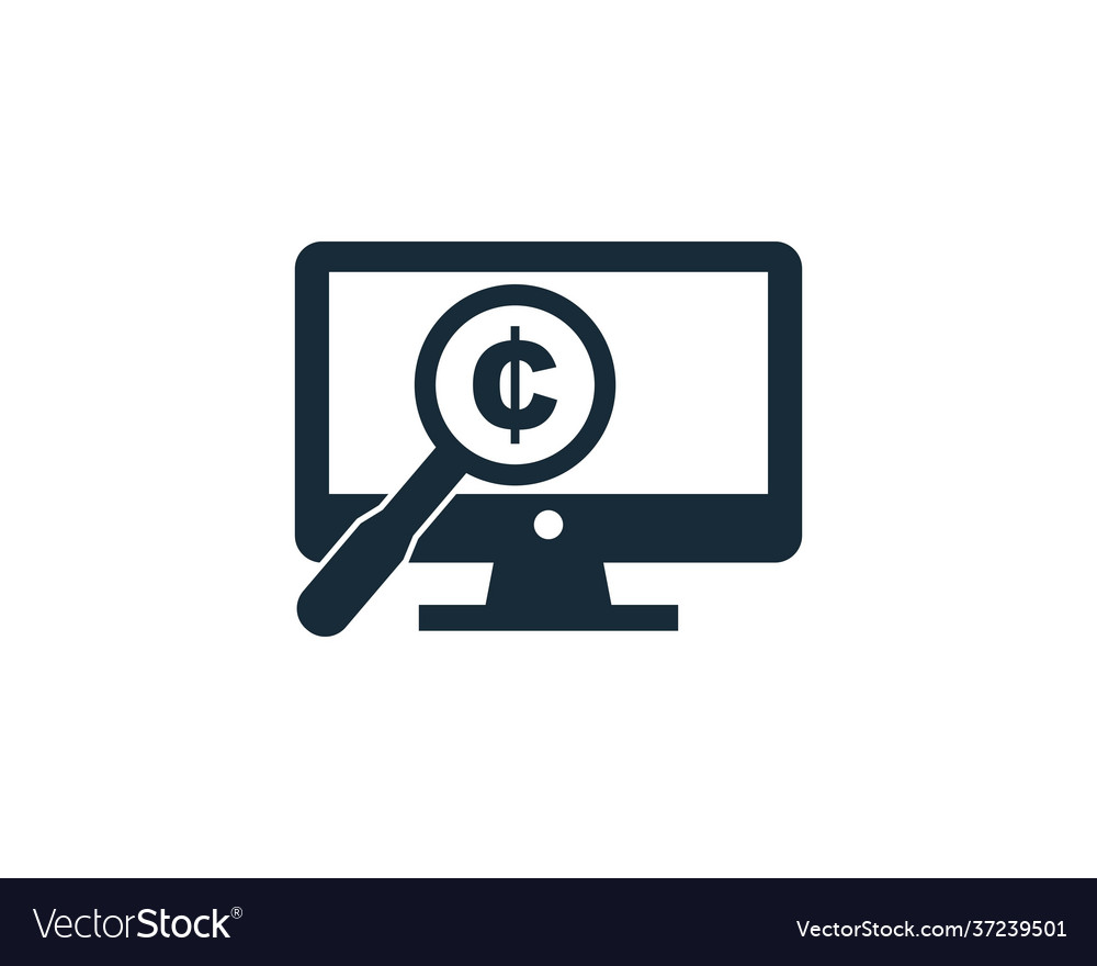 Cent sign screen and magnifying glass icon design