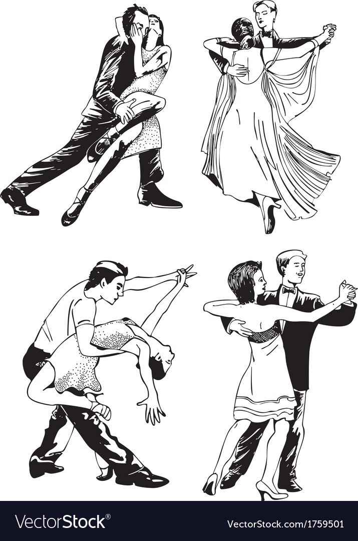 Dancing couples Royalty Free Vector Image - VectorStock