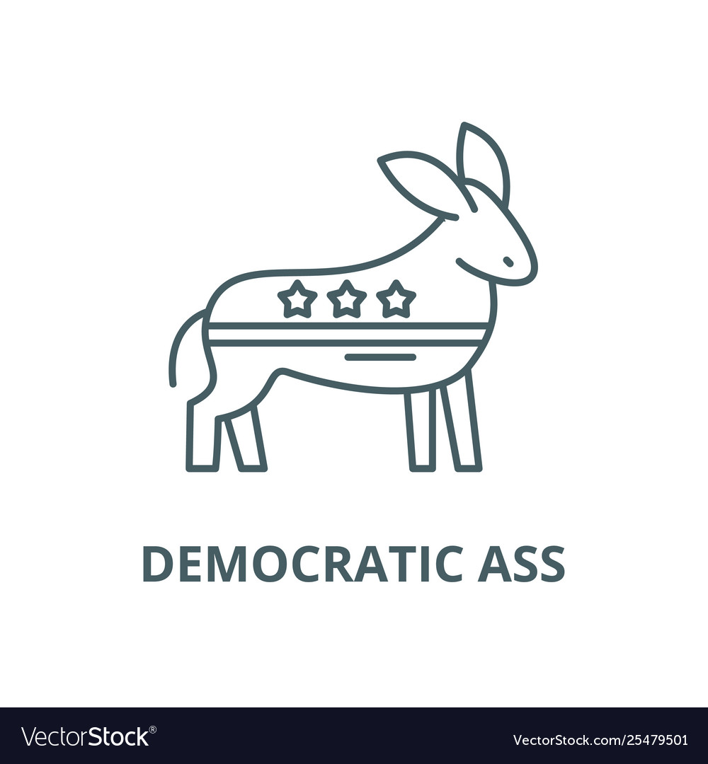 Democratic ass line icon linear concept