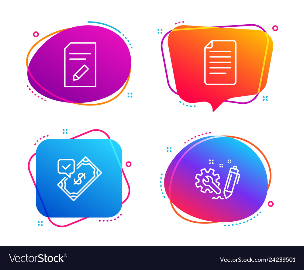 Edit document accepted payment and file icons set vector image Edit document accepted payment and file icons set