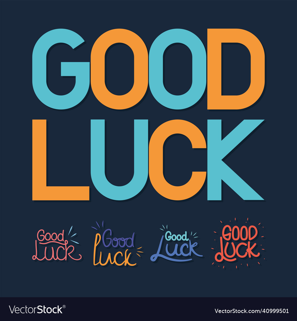 Five good luck phrases Royalty Free Vector Image