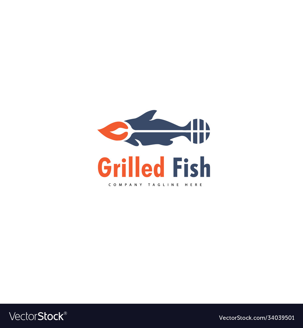 Grilled Fish Logo Icon Design Royalty Free Vector Image