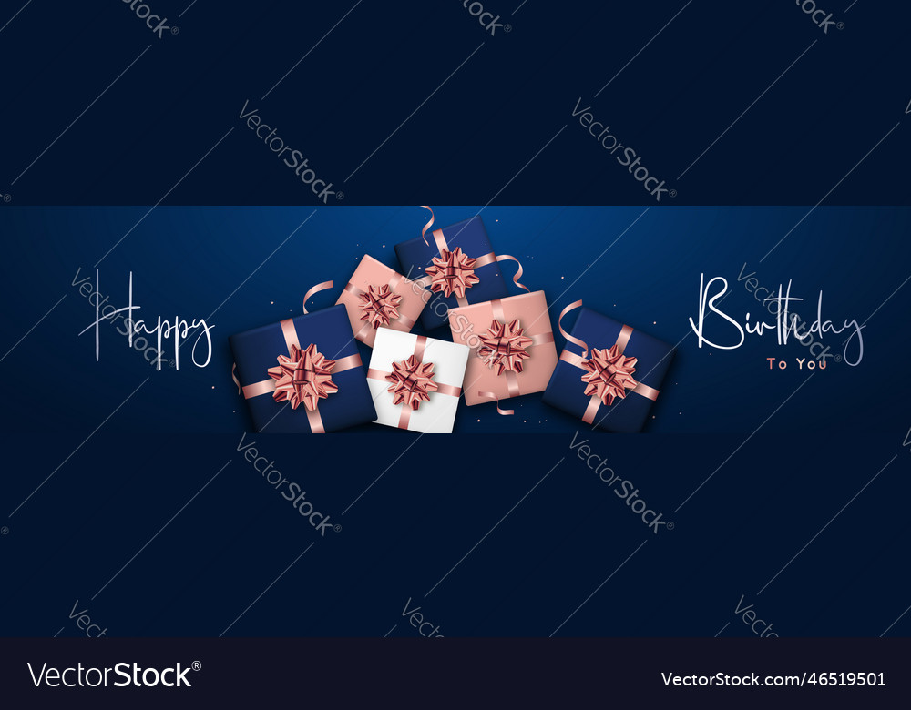 Happy birthday long horizontal banner background