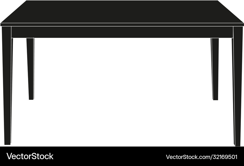 Isolated silhouette table Royalty Free Vector Image