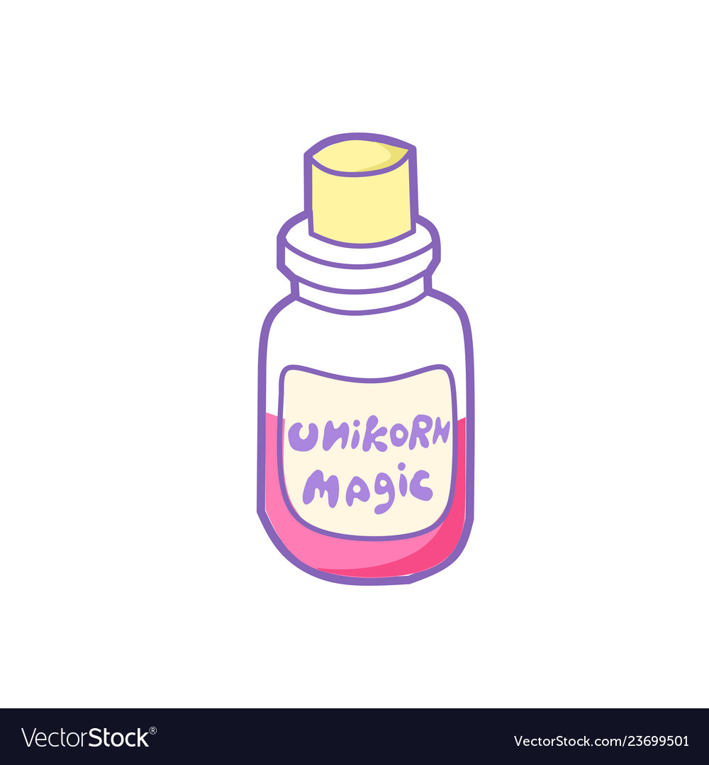 Magical potion from horn of unicorn fantastic Vector Image