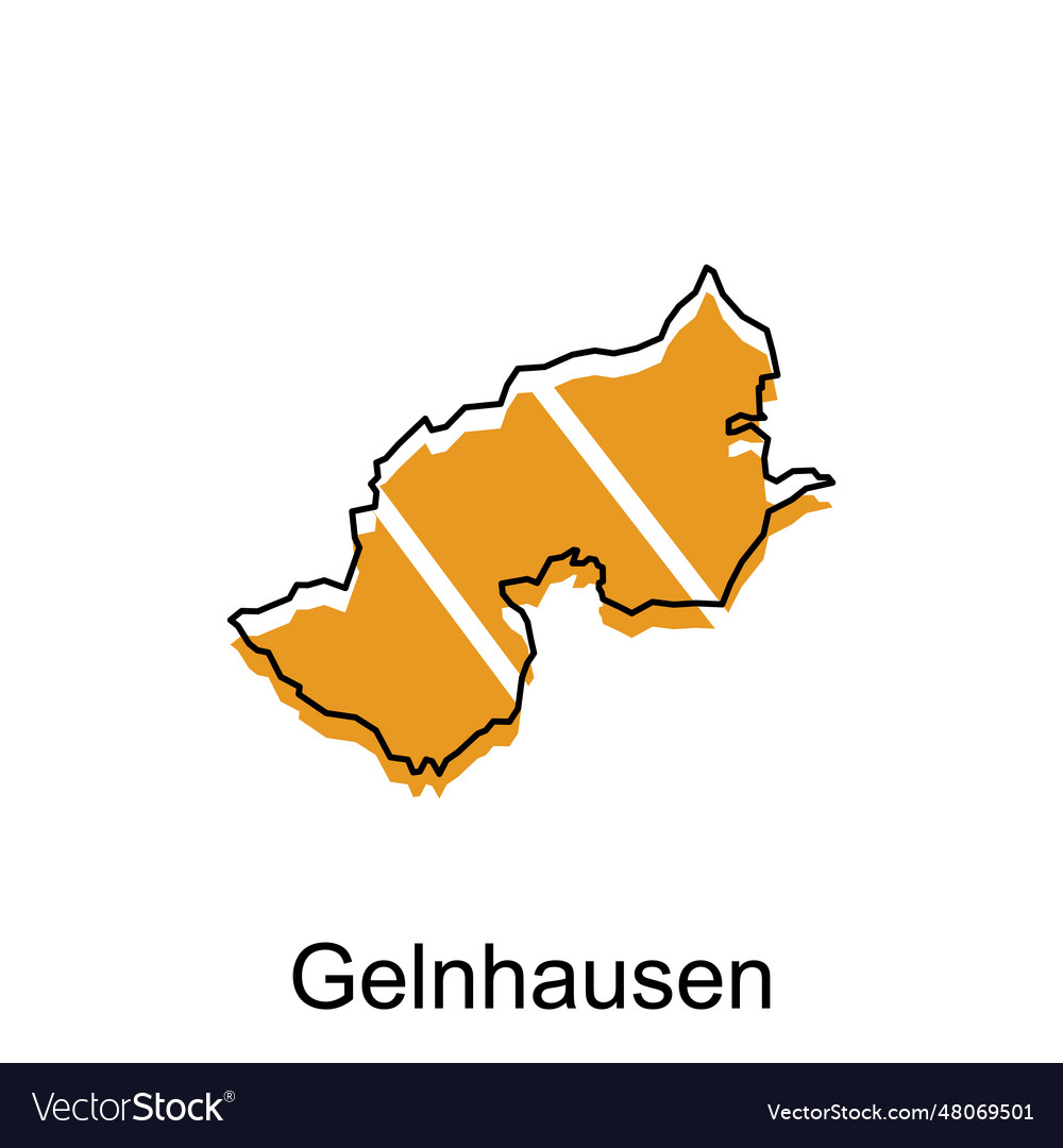 Map of gelnhausen design template geometric with Vector Image