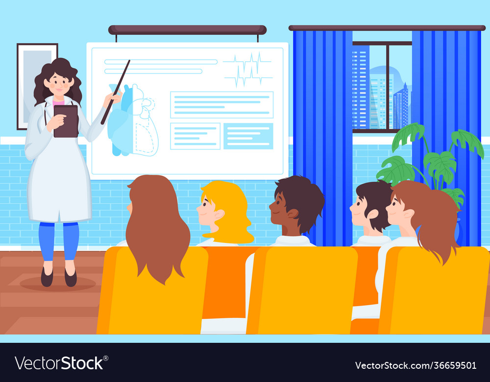 Organic flat medical conference Royalty Free Vector Image