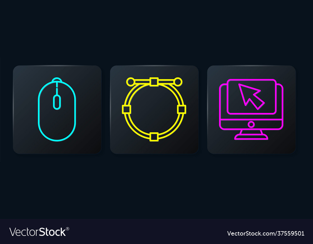 Set line computer mouse monitor