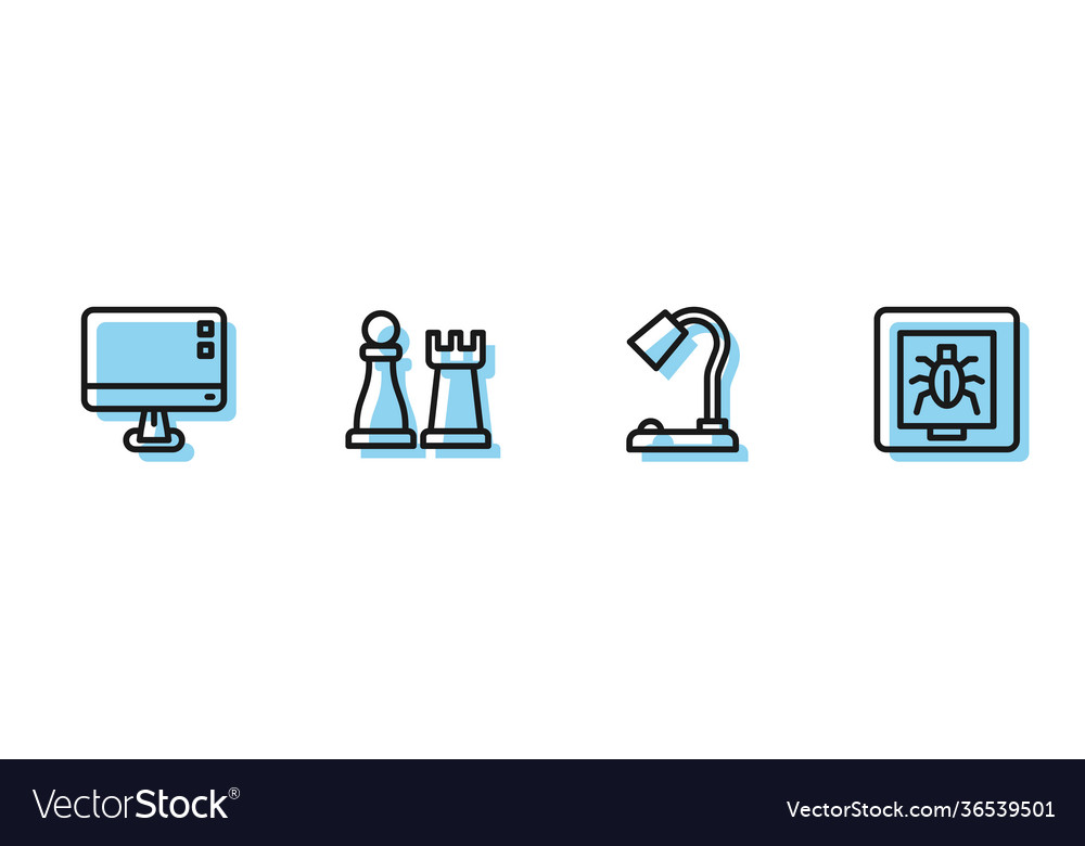 Linie Tischlampe Computer Monitor Bildschirm vector image Linie Tischlampe Computer Monitor Bildschirm