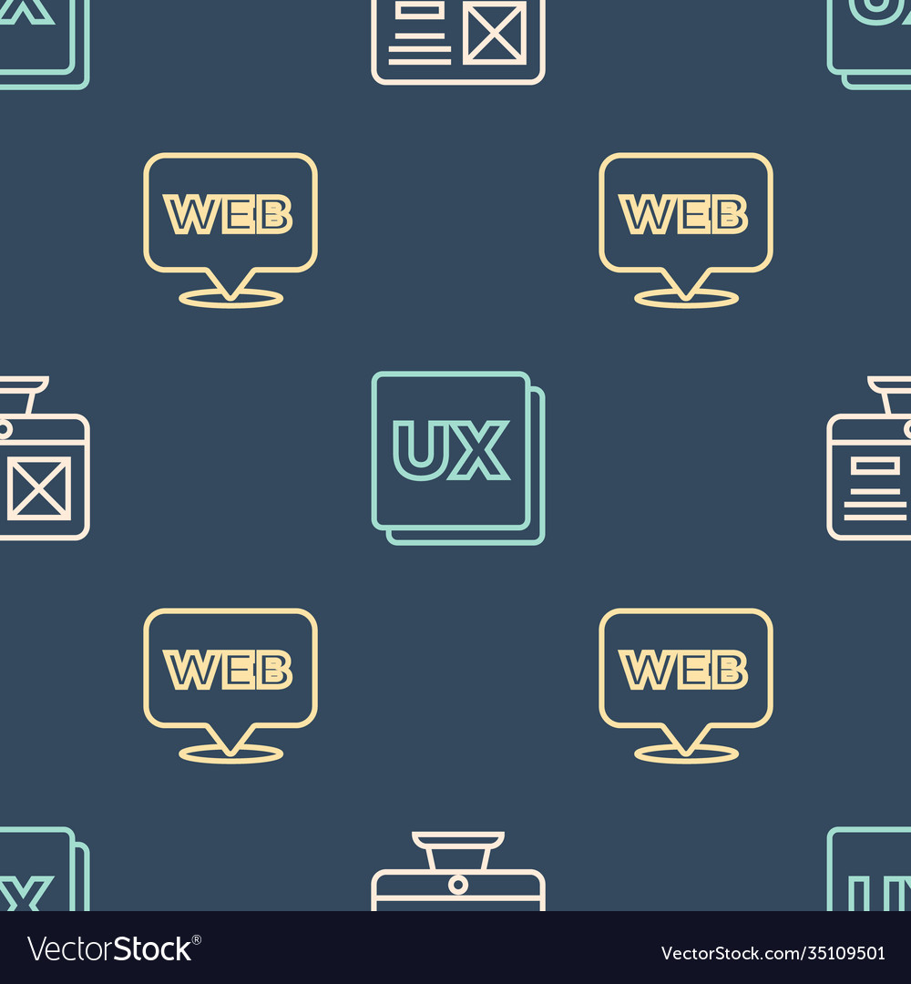 Set line ui or ux design web and graphic vector image Set line ui or ux design web and graphic