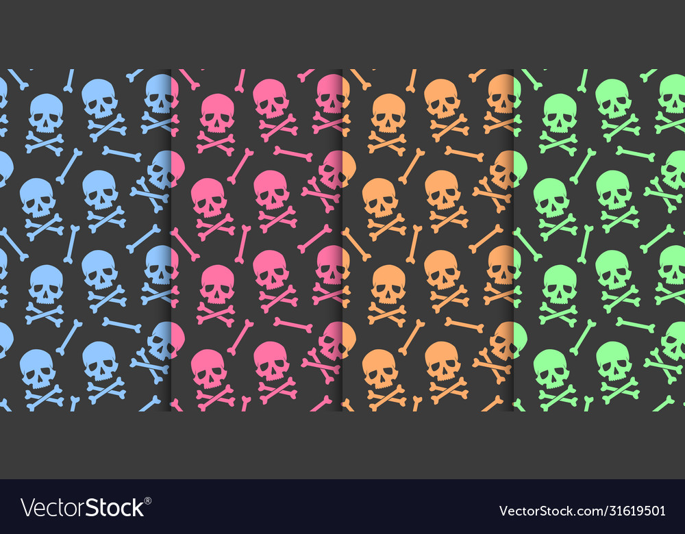 Set seamless endless patterns with colorful