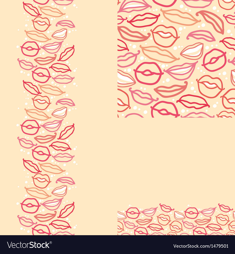 Smiling lips seamless pattern background
