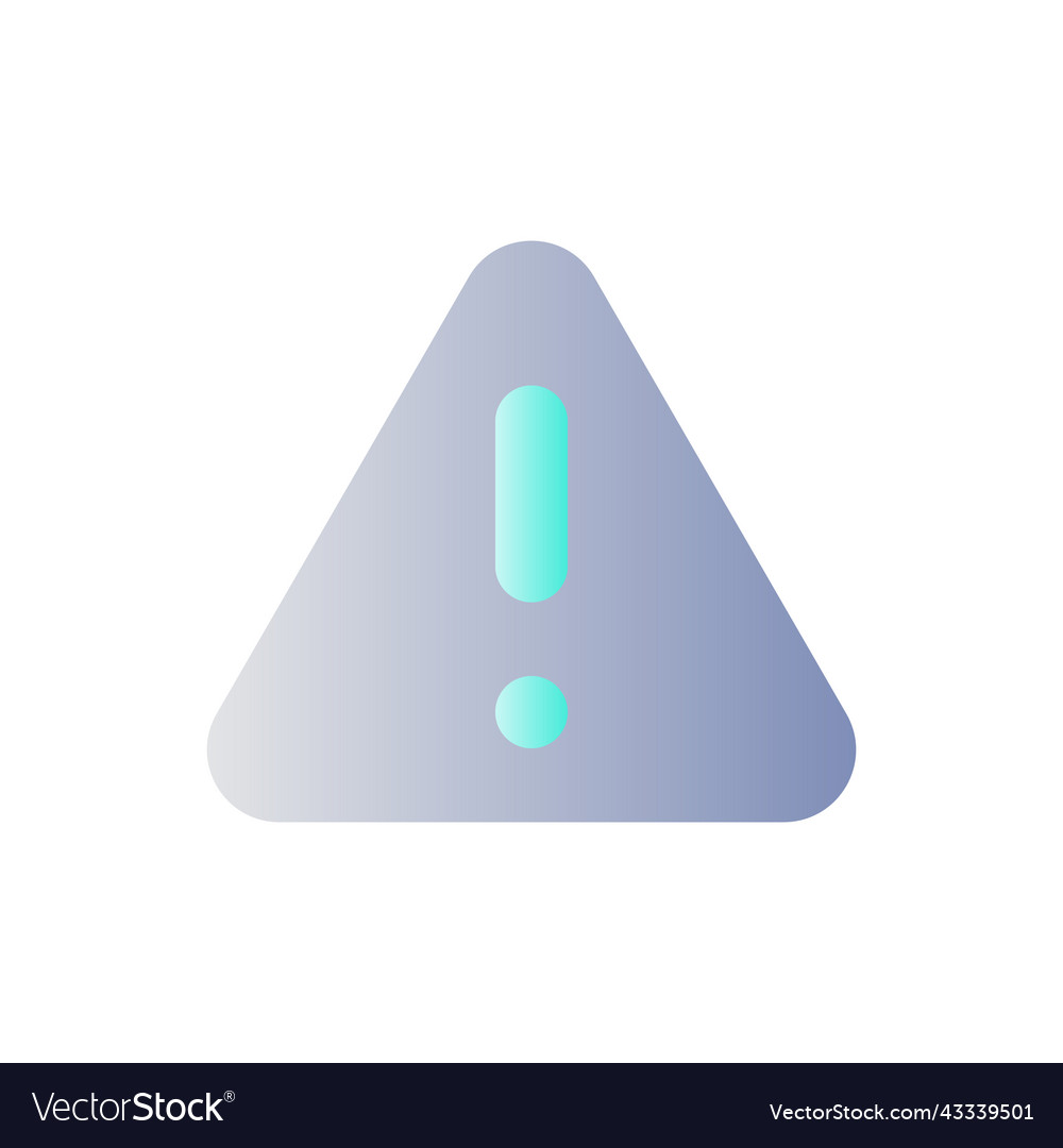 Triangle shaped caution sign flat gradient color vector image Triangle shaped caution sign flat gradient color