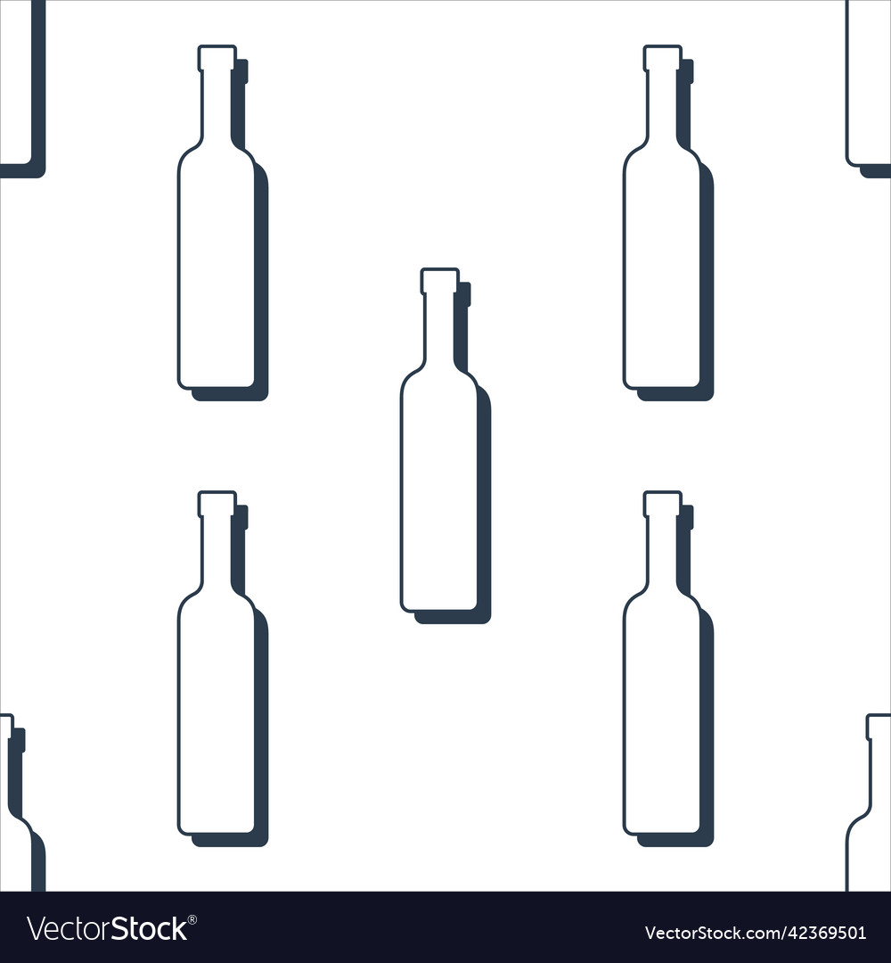 Vodka bottles seamless pattern line art style